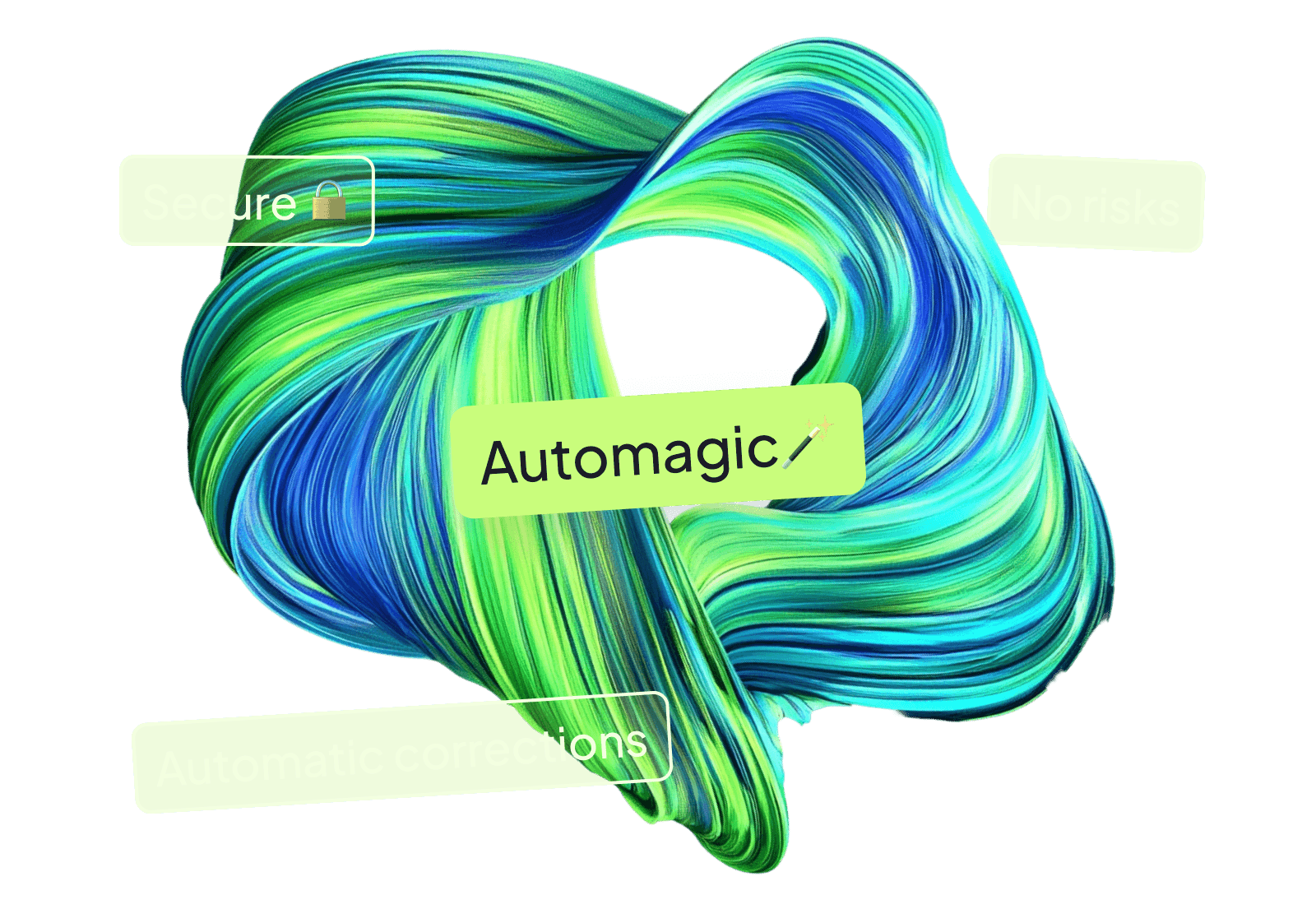 Blue and green decorative element representing CryptoBooks' AI