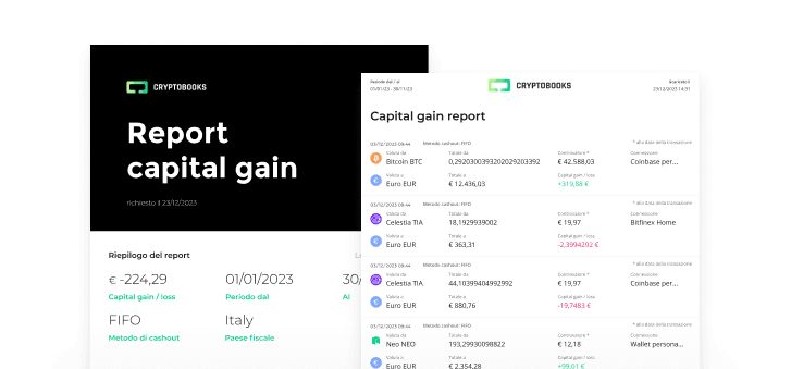 Report delle plusvalenze crypto