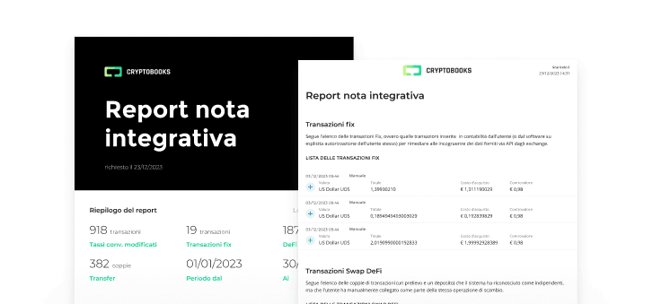 Nota integrativa attività in crypto