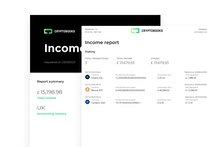 Crypto income report