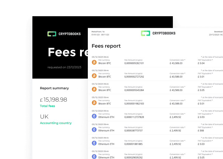 Crypto fee report
