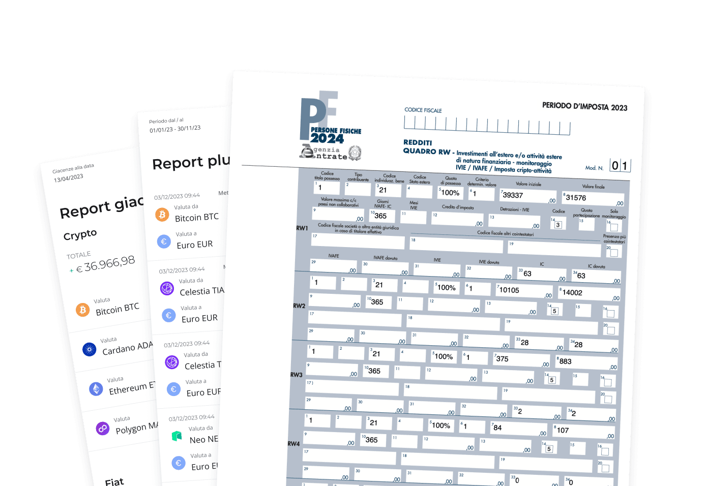 Report precompilato Quadro RW Quadro RT