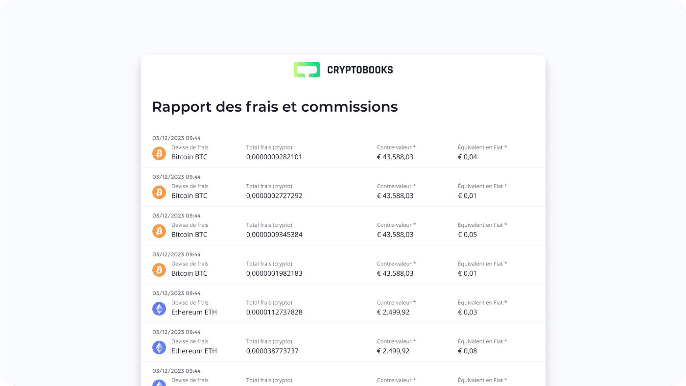 Frais de rapport Cryptobooks (décoratif)