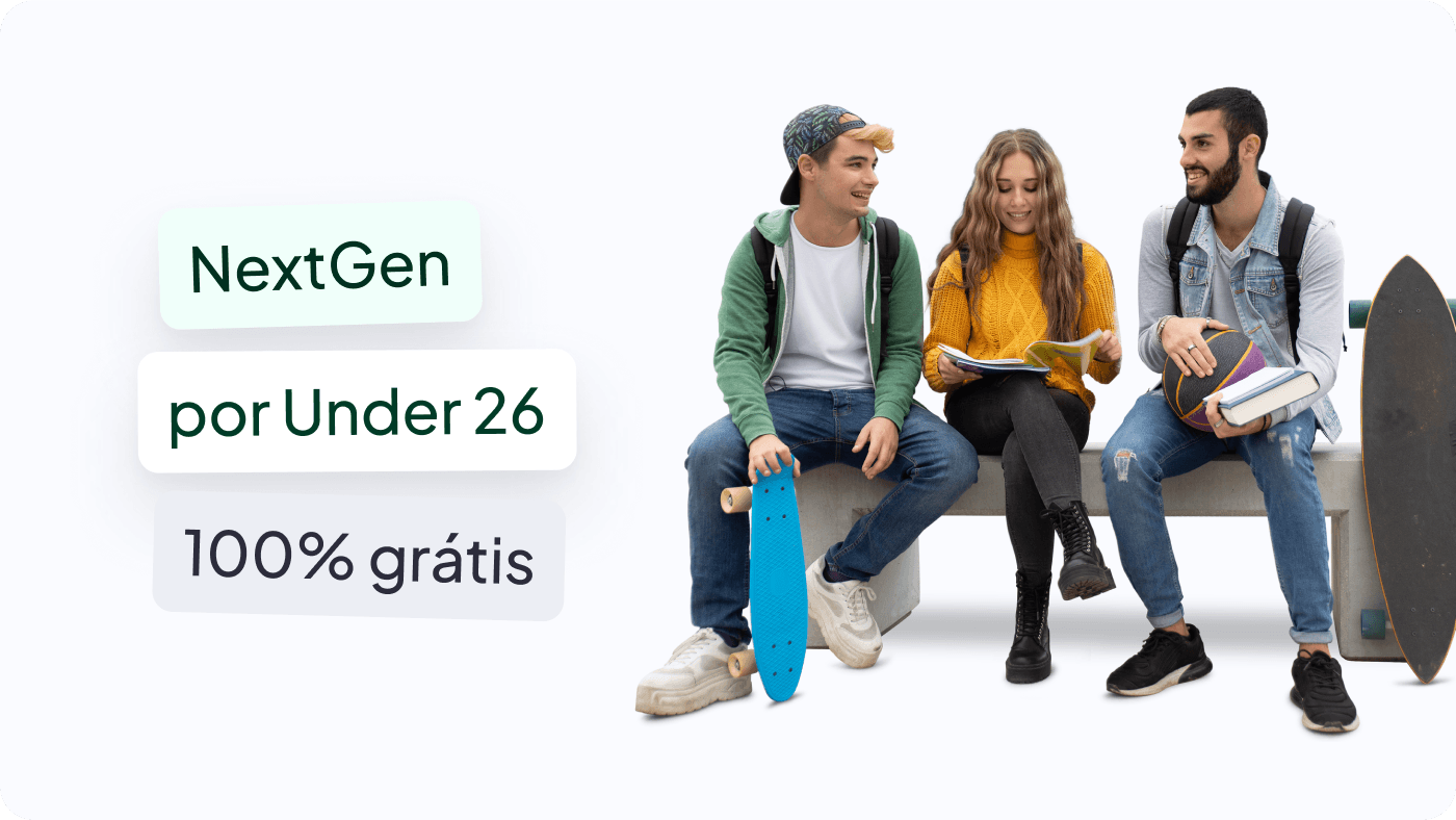 Dois rapazes e uma rapariga sentados num banco a conversar