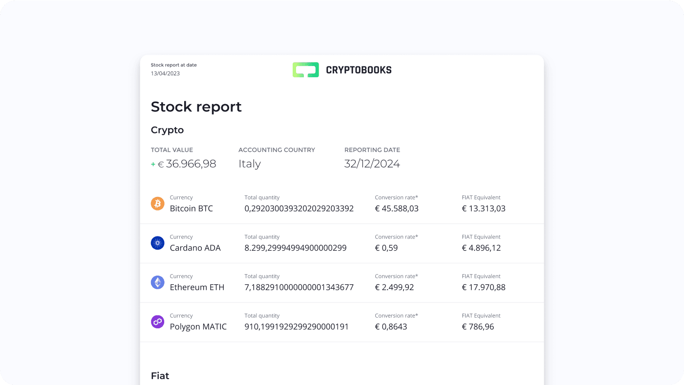 CryptoBooks Stock report (decorative)